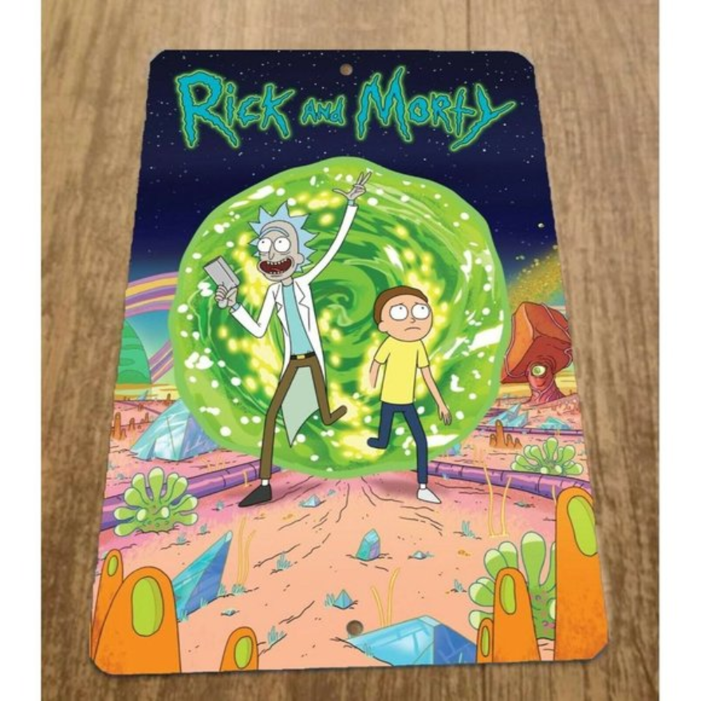 Rick and Morty Cartoon‎ Artwork 8x12 Metal Wall Sign